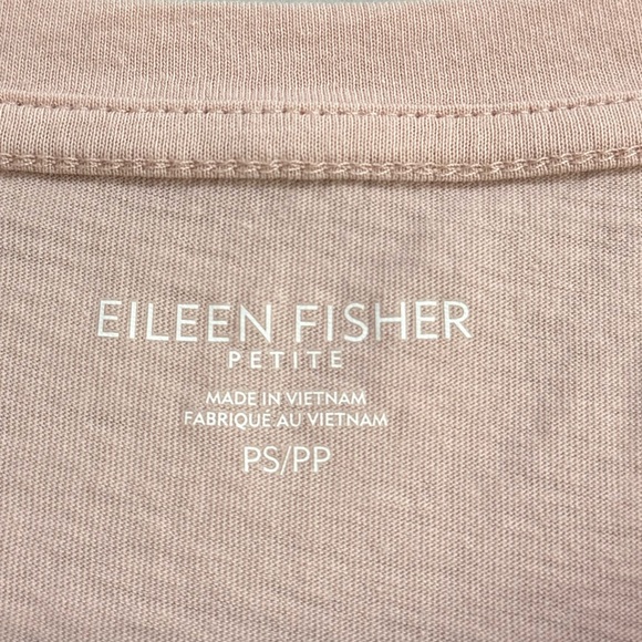 EILEEN FISHER Organic Cotton Short Sleeve Shirt Size Petite Small - Picture 2 of 5